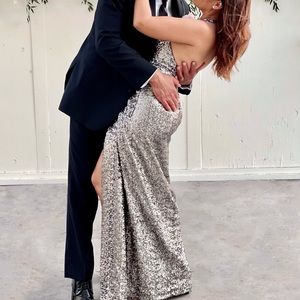 Beautiful Halston Heritage sequin formal dress.